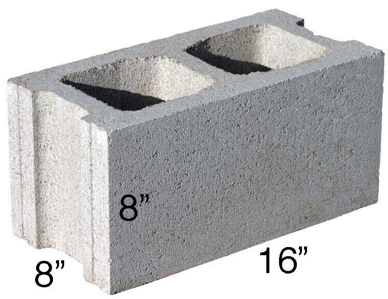 Cement Block: 8" - 2 Hole